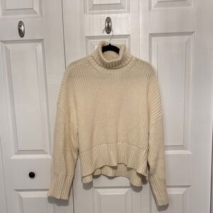 Madewell Cozy Cream Turtleneck Oversized Knit Sweater
